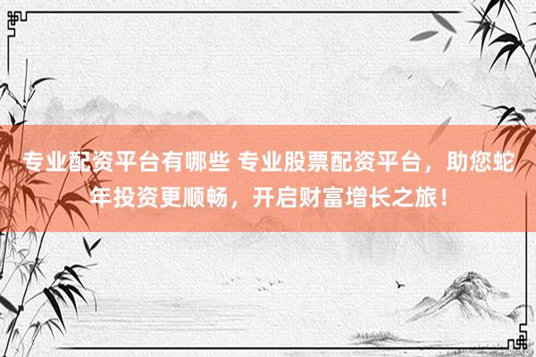 专业配资平台有哪些 专业股票配资平台，助您蛇年投资更顺畅，开启财富增长之旅！